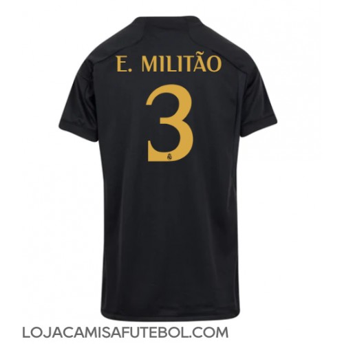Camisa de Futebol Real Madrid Eder Militao #3 Equipamento Alternativo Mulheres 2023-24 Manga Curta